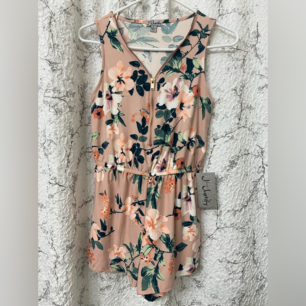 New J for Justify Floral Romper - Pink and Green Size S